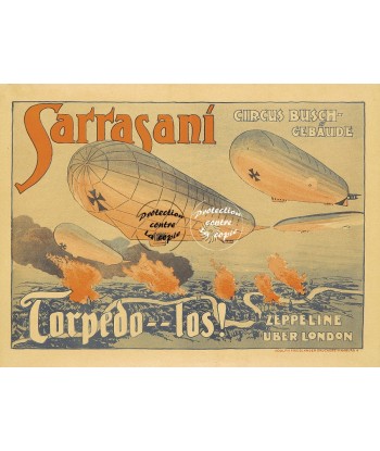 AVIATION ZEPPELIN TORPéDO LOS Rf53-POSTER/REPRODUCTION d1 AFFICHE VINTAGE les ctes