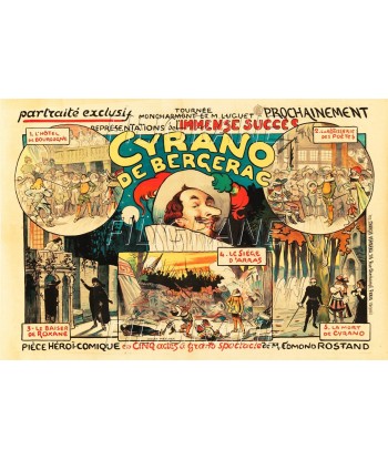 SPECTACLE CYRANO de BERGERAC THEATRE Rizo-POSTER/REPRODUCTION d1 AFFICHE VINTAGE l'achat 