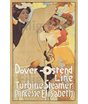 BATEAUX DOVER OSTEND LINE Rf50-POSTER/REPRODUCTION d1 AFFICHE VINTAGE Par le système avancé 