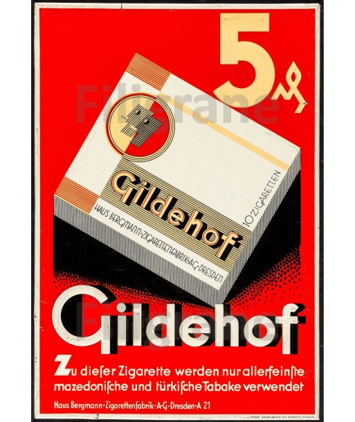 PUB GILDEHOF CIGARETTE Rjlk-POSTER/REPRODUCTION d1 AFFICHE VINTAGE acheter en ligne