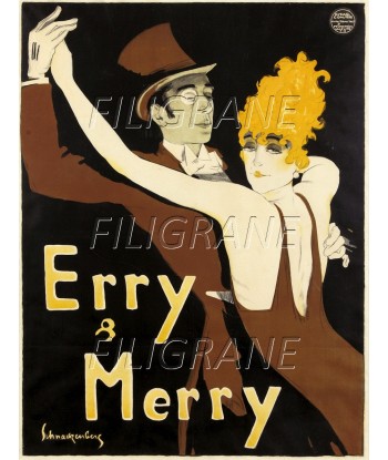 SPECTACLE ERRY & MERRY DANSE Rltk-POSTER/REPRODUCTION d1 AFFICHE VINTAGE pas chere