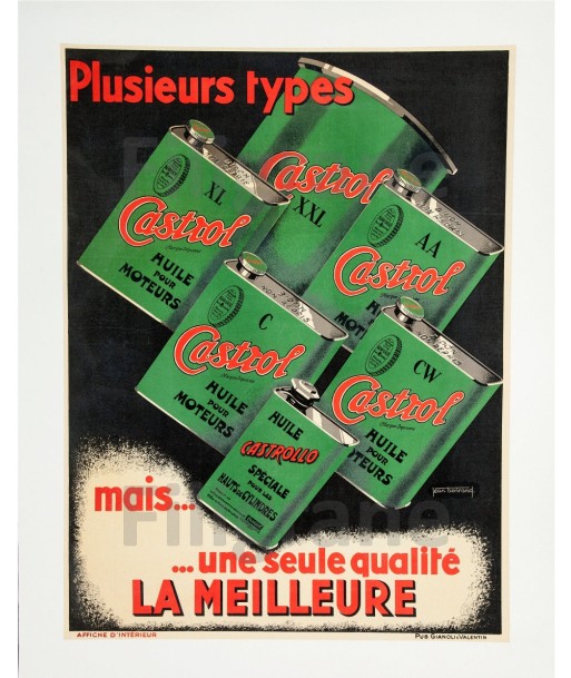 PUB HUILE CASTROL Regm-POSTER/REPRODUCTION d1 AFFICHE VINTAGE 50% de réduction en Octobre 2024