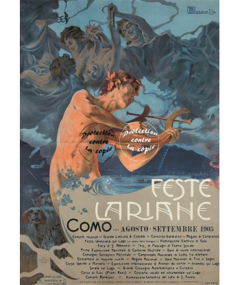 FêTES FESTE LARIANE 1905 Rf61-POSTER/REPRODUCTION d1 AFFICHE VINTAGE pour bénéficier 