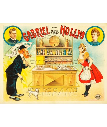 SPECTACLE GABRIEL and MISS HOLLYA  Rnwu-POSTER/REPRODUCTION d1 AFFICHE VINTAGE votre