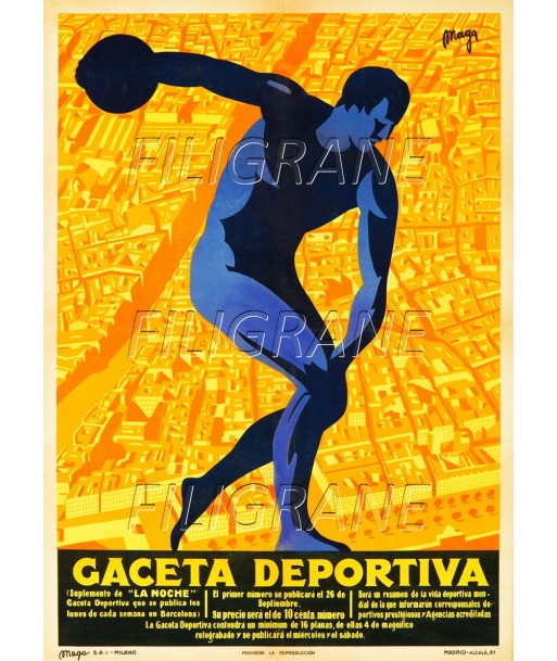 PUB GACETA DEPORTIVA  Rqtj-POSTER/REPRODUCTION d1 AFFICHE VINTAGE la chaussure