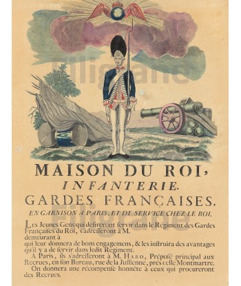 ARMêE GARDES FRANçAISES SOLDAT Rrpz-POSTER/REPRODUCTION d1 AFFICHE VINTAGE Les magasins à Paris et en Île-de-France