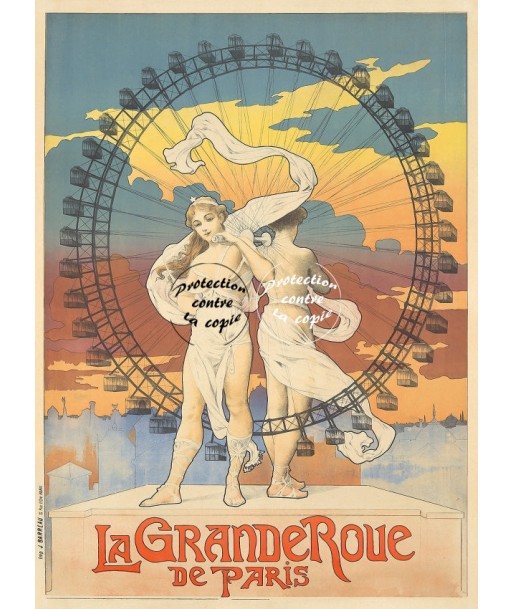 FêTE GRANDE ROUE PARIS Rf40-POSTER/REPRODUCTION d1 AFFICHE VINTAGE l'évolution des habitudes 