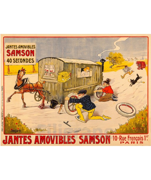 PUB JANTES SAMSON Rgut-POSTER/REPRODUCTION d1 AFFICHE VINTAGE les ligaments