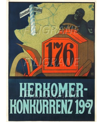 DIVERS HERKOMER KONKURRENZ 1907 Rled-POSTER/REPRODUCTION d1 AFFICHE VINTAGE acheter