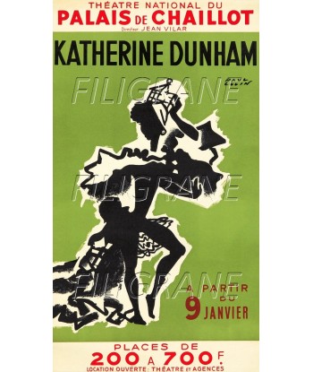 SPECTACLE KATHERINE DUNHAM CHAILLOT Rmpl-POSTER/REPRODUCTION d1 AFFICHE VINTAGE brillant des détails fins