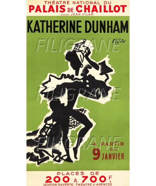 SPECTACLE KATHERINE DUNHAM CHAILLOT Rmpl-POSTER/REPRODUCTION d1 AFFICHE VINTAGE brillant des détails fins