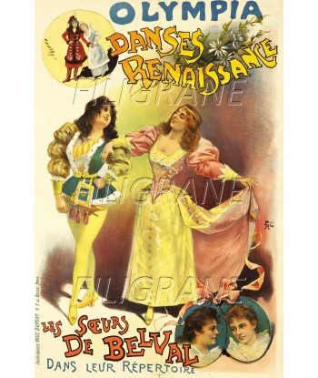 SPECTACLE LES SOEURS de BELVAL OLYMPIA Rvzd-POSTER/REPRODUCTION d1 AFFICHE VINTAGE pour bénéficier 