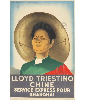 BATEAUX LLYOD TRIESTINO CHINE 261-POSTER/REPRODUCTION d1 AFFICHE VINTAGE 2 - 3 jours ouvrés.