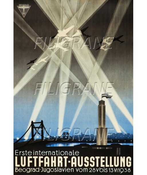 AVIATION LUFTFAHRT AUSSTELLUNG 1938 Rtkb-POSTER/REPRODUCTION d1 AFFICHE VINTAGE vente chaude votre 