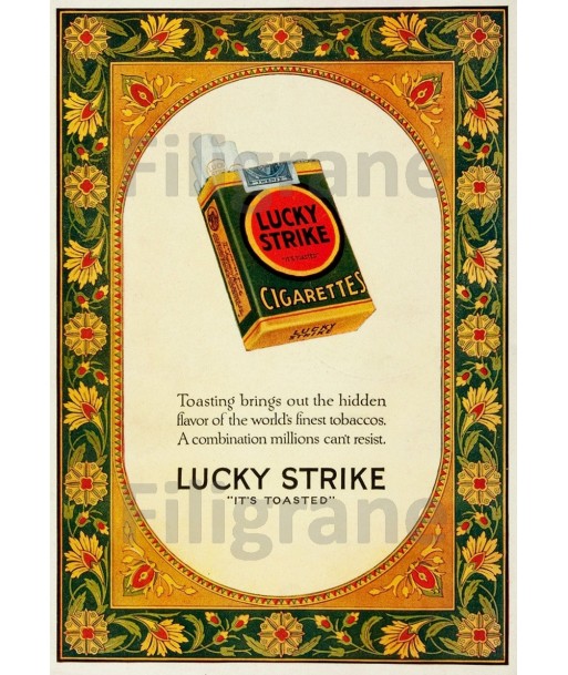 PUBLICITé LUCKY STRIKE Retn-POSTER/REPRODUCTION d1 AFFICHE VINTAGE les ligaments