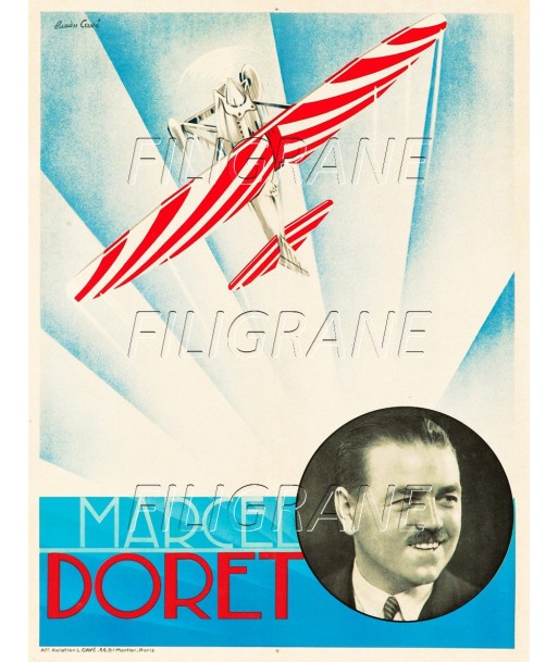 AVIATION Marcel DORET AVIATEUR Rilz-POSTER/REPRODUCTION d1 AFFICHE VINTAGE ou a consommer sur place