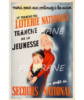 PUB LOTERIE NATIONALE 1941 Rcrc-POSTER/REPRODUCTION d1 AFFICHE VINTAGE livraison gratuite