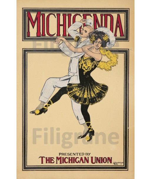 SPECTACLE MICHIGENDA DANSE Ricw-POSTER/REPRODUCTION d1 AFFICHE VINTAGE Le MVP de beaucoup