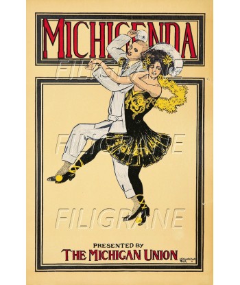 SPECTACLE MICHIGENDA DANSE Rmzy-POSTER/REPRODUCTION d1 AFFICHE VINTAGE de pas cher