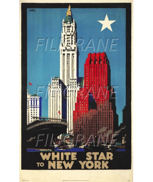 BATEAUX NEW YORK WHITE STAR Rxaq-POSTER/REPRODUCTION d1 AFFICHE VINTAGE acheter en ligne