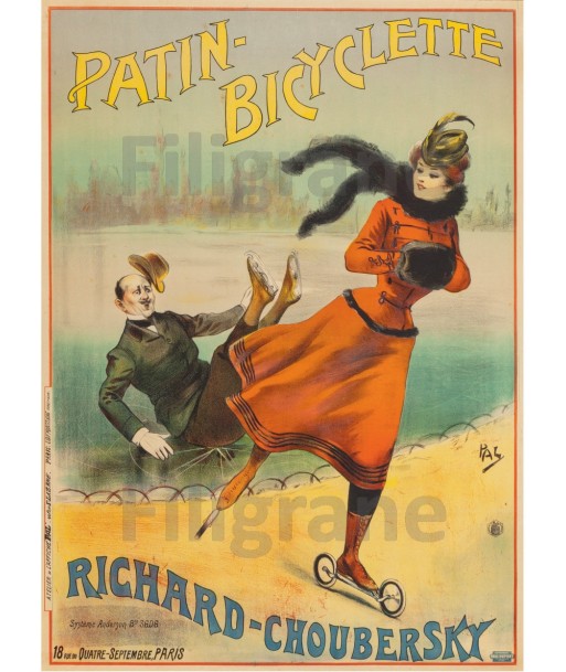 PUB PATIN BICYCLETTE RICHARD Rcna-POSTER/REPRODUCTION d1 AFFICHE VINTAGE pas chere