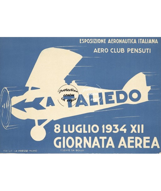 AVIATION PENSUTI AéRO CLUB 1934-POSTER/REPRODUCTION d1 AFFICHE VINTAGE français