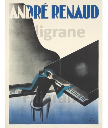 SPECTACLE PIANO André RENAUD Rf16-POSTER/REPRODUCTION d1 AFFICHE VINTAGE de l' environnement