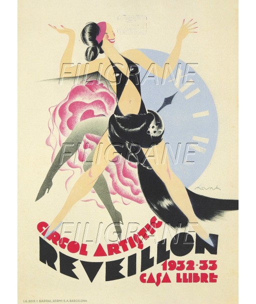 PUB REVEILLON CIRCOL ARTISTIC Rjqi-POSTER/REPRODUCTION d1 AFFICHE VINTAGE ou a consommer sur place