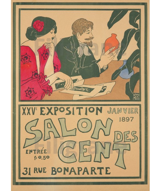 EXPO SALON des CENT 1897 Rpst-POSTER/REPRODUCTION d1 AFFICHE VINTAGE offre 