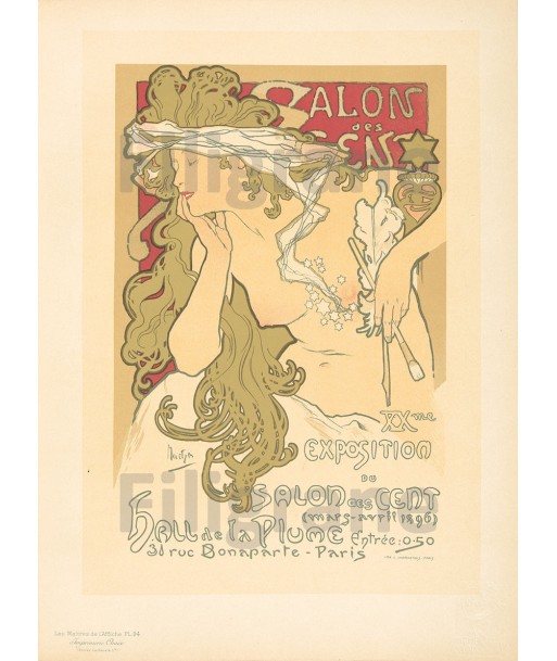 EXPO SALON des CENT PARIS 1896 Rxj-POSTER/REPRODUCTION d1 AFFICHE VINTAGE JUSQU'A -70%! 