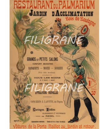 PUB RESTAURANT PALMARIUM  Razn-POSTER/REPRODUCTION d1 AFFICHE VINTAGE commande en ligne