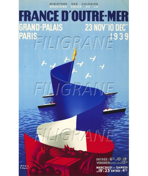 EXPO SALON FRANCE OUTRE-MER 1939 Rwbz-POSTER/REPRODUCTION d1 AFFICHE VINTAGE à prix réduit toute l'année