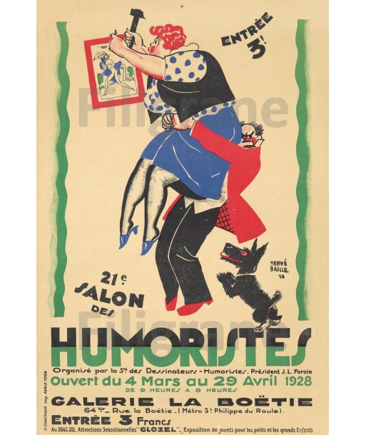 EXPO SALON HUMORISTES 1928 Rvqg-POSTER/REPRODUCTION d1 AFFICHE VINTAGE une grave pollution 