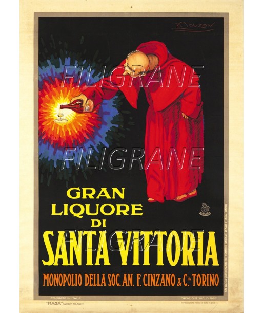 PUB SANTA VITTORIA LIQUORE Rxlj-POSTER/REPRODUCTION d1 AFFICHE VINTAGE une grave pollution 