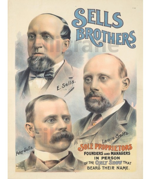 CIRQUE SELLS BROTHERS Rf193-POSTER/REPRODUCTION d1 AFFICHE VINTAGE prix