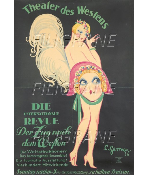 THEATRE THEATER des WESTENS Rptb-POSTER/REPRODUCTION d1 AFFICHE VINTAGE Vous souhaitez 