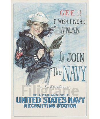 ARMY US NAVY RECRUITING Rf47-POSTER/REPRODUCTION d1 AFFICHE VINTAGE hantent personnes