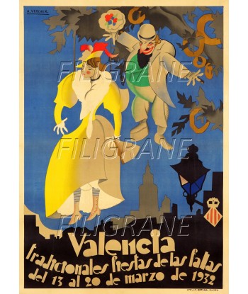 FêTES VALENCIA FIESTAS FALAS 1932 Rpho-POSTER/REPRODUCTION d1 AFFICHE VINTAGE de technologie