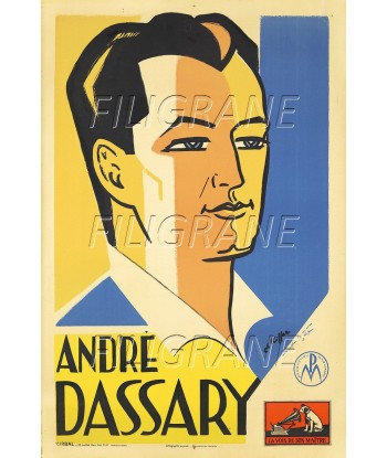 SPECTACLE André DASSARY CHANTEUR Rrbd-POSTER/REPRODUCTION d1 AFFICHE VINTAGE chez Cornerstreet bien 