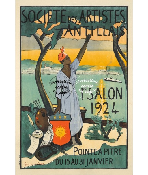 SPECTACLE ANTILLAIS PEINTRE 1924-POSTER/REPRODUCTION d1 AFFICHE VINTAGE ouvre sa boutique