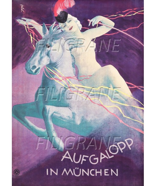 SPECTACLE AUFGALOP in MÜNCHEN Rycg-POSTER/REPRODUCTION d1 AFFICHE VINTAGE votre restaurant rapide dans 