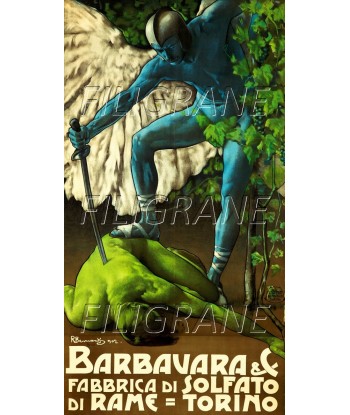 PUB BARBAVARA SOLFATO di RAME Rwma-POSTER/REPRODUCTION d1 AFFICHE VINTAGE 2024