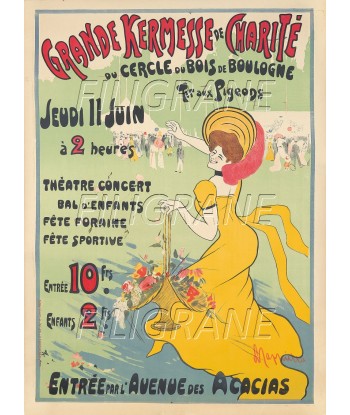 FêTE BOIS de BOULOGNE KERMESSE Rphz-POSTER/REPRODUCTION d1 AFFICHE VINTAGE plus qu'un jeu 