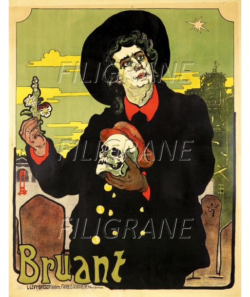 SPECTACLE BRUANT Reeb-POSTER/REPRODUCTION d1 AFFICHE VINTAGE l'évolution des habitudes 