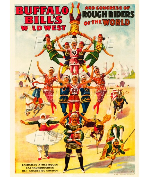 CIRQUE BUFFALO BILL'S ARABES SOUDAN Rowb-POSTER/REPRODUCTION d1 AFFICHE VINTAGE l'achat 