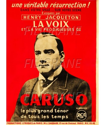 OPéRA CARUSO TéNOR CHANTEUR Rvad-POSTER/REPRODUCTION d1 AFFICHE VINTAGE acheter en ligne