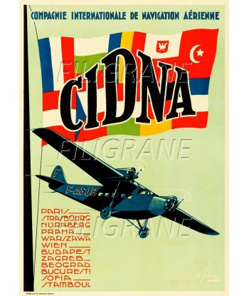 AVIATION CIDNA Cie NAVIGATION Rhjz-POSTER/REPRODUCTION d1 AFFICHE VINTAGE Les magasins à Paris et en Île-de-France