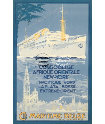 BATEAUX Cie MARITIME BELGE Rf37-POSTER/REPRODUCTION d1 AFFICHE VINTAGE Le MVP de beaucoup