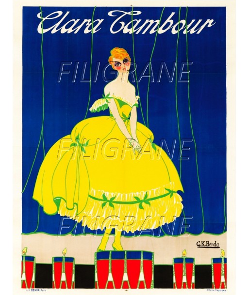 SPECTACLE Clara TAMBOUR Ruew-POSTER/REPRODUCTION d1 AFFICHE VINTAGE une grave pollution 