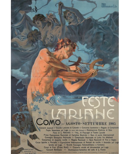 FêTES COMO FESTE LARIANE 1905 Rwee-POSTER/REPRODUCTION d1 AFFICHE VINTAGE livraison gratuite